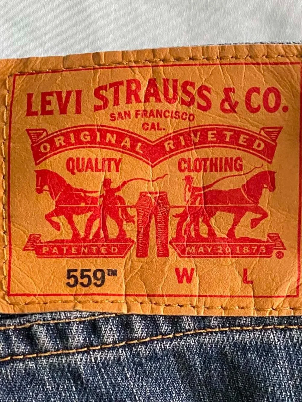 Levi's 559 Relaxed Straight Jeans Men's W42 L36 Blue Medium Wash 100% Cotton